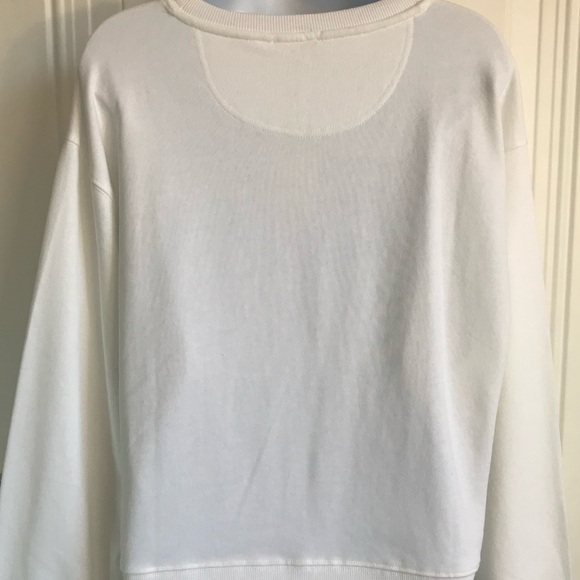 DKNY Women’s L White NYC Yellow Taxi Cityscape Graphic Crewneck Sweatshirt NWT - Picture 12 of 15